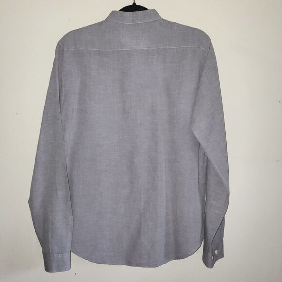 Theory Men´s Zack Ramiro Linen Cotton Blend Button Gray Long Sleeve Shirt M - Picture 2 of 10